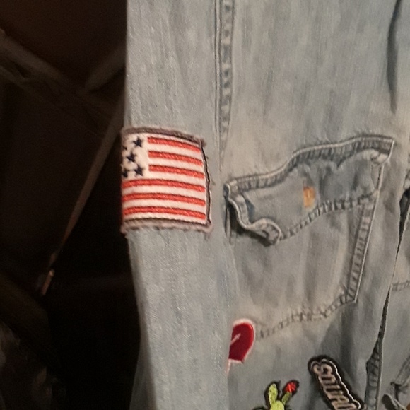 American eagle patchwork button up - Picture 2 of 6